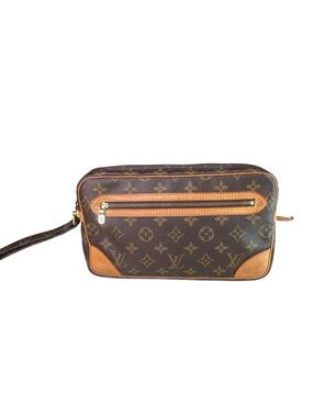 Louis Vuitton Monogram Canvas Toiletry Pouch in Brown with Tan Trim